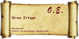 Oros Ernye névjegykártya